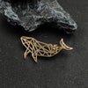 Punk Style Hollow Lines Whale Stainless Steel Gold-plated Brooch, Black Suit Accessories, Wedding Matching Set - Image 7