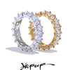 Stainless Steel Delicate Bling Heart Cubic Zirconia Shiny Ring for Women Temperament Jewelry - Image 1