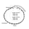 2/3/4/5mm Twisted Rope Link Chain Bracelet For Women Men Stainless Steel Wrist Christmas Gifts Length Adjustable - Image 6