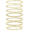 5Pcs/7pcs Gold Plated Anklet Cuban Link Figaro Paperclip Rope Herringbone Chain Anklets Set Gift for Women Girls - Image 2