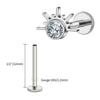 Titanium Starburst Half with CZ Cartilage Earring Piercing 16G Star Helix Tragus Labret Stud Body Jewelry - Image 10