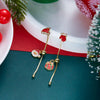 Christmas Red Dangle Earrings For Women Rhinestone Snowflake Pearl Earring Christmas Party Festival Year Jewelry - Image 10
