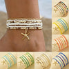 6pcs Set Charm Summer Beach Acrylic Round Ball Beaded Starfish Anklet for Women Multilayer Foot Jewelry Holiday Accessory Gift - Image 2