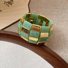 Wide Acrylic Cuff Bracelet with Irregular Geometric Design - Image 32