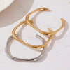 316 Stainless Steel Gold-Plated Shiny Zircon Square Cuff Bracelet Women's Double-Layer Openwork Star Heart Thick Bangle Jewelry - Image 4