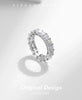 MODIAN 925 Sterling Silver Luxury Emerald Cut Square Sparkling Zirconia Wedding Ring For Women Anniversary Fine Jewelry Gifts