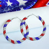 Independence Day Earrings with Sparkling Diamonds American Flag Colors Patriotic Colors Blocked Water Minimalist Earrings - Image 2