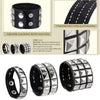 3Pcs Studded Punk Bracelets for Men Women Buckle Cuffs Pyramid Wristband Rivet Cuff Bangle Wear Proms Rock Costumes Black - Image 4
