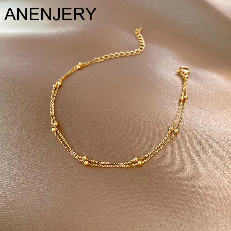 Small Ball Bracelet for Women Vintage Gold Plated Color Cuff Bracelets Women Statement Chain Jewelry Wristband - Image 1