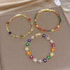 Summer Colorful Rhinestone Inlaid Bangle Rose Oval Shape Versatile Plated Gold Design Women's Bracelets Gifts - Image 1