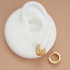 Gold Color Metal Double Layered Huggie Hoop Earrings for Women Girls Crystal Geometric Catilage Earrings Jewelry - Image 3