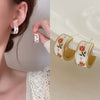 Elegant French Vintage Enamel Dripping Oil Plant Irregular Lavender Ear Studs Earrings for Women Flowers Earring - Image 29