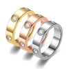 Stainless Steel Gold/Silver/Rose Gold Color Ring For Women Men Couple CZ Crystal Rings Jewelry Wedding Rings Gift - Image 2
