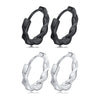 Simple Twisted Mobius Hoop Huggie Earrings for Men, Metal Geometrical Strip Earring Jewelry Gift to Him - Image 10