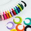 Korean Frosted Acrylic C-Shape Hoop Earrings for Women Resin Geometric Candy Color Circle Earrings Jewelry Gifts - Image 1