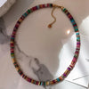 Bohemia Candy Color Stone Beads Beaded Necklace for Women Gold Plated Brass Strand Chokers - Image 4
