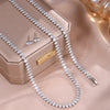Cubic Zirconia Marquise CZ Tennis Bracelet Necklace Earrings Set for Women Wedding Banquet Jewelry Set - Image 4