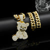 Hip Hop Aggressive Bear Pendants Necklaces with Miami Cuban Link Chain Brown Bear Men's Women Choker Collar Jewelry Accessories - Image 5