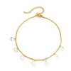 Gold Ankle Bracelets for Women, Cubic Zircon Water Drop Tassel Anklet Stainless Steel Summer Beach Foot Jewelry - Image 5