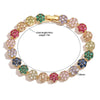Hecheng, Flowers Colourful Zircon Necklace Bracelet, Jewelry Brass Gold Plated Romantic Gift For Women - Image 6