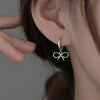 Minimalist Bowknot Hoop Earrings for Women Cute Sweet Girls Earring Jewelry Gifts - Image 3