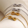 Infinity Pendant CZ Necklace Bracelet Jewelry Set Gold Plated Stainless Steel Necklace Minimalist Women's Jewelry - Image 4
