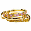 Multi-layer Stackable Finger Rings Shiny Cubic Zirconia Link Ring Gold Plated Stainless Steel Jewelry Accessory - Image 17