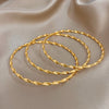 1pc/3pcs Gold Plated Stainless Steel Bangle Bracelet for Women Simple Shiny Twisted Geometric Slim Bracelets Jewelry - Image 3