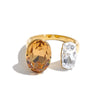 Multi Color Stainless Steel Oval K9 Crystal Adjustable Ring for Women Gold Color Pvd Plated Shiny Jewelry - Image 10