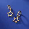 Simple Design Star Drop Earrings for Women Stainless Steel Gold Color Hoop Earrings Minimalist Jewelry Gift - Image 3