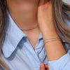 Minimalist 2mm Zircon Chain Necklace Bracelet Set Stainless Steel Base Crystal Chain Wedding Jewelry Sets - Image 5