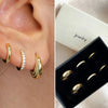 3 Pairs Stainless Steel Crystal Zirconia Hoop Earrings for Women Simple Gold Plated Circle Punk Earrings Piercing Jewelry - Image 1