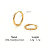 1.6mm Thin Dainty Stainless Steel Hoop Earrings for Women Men Stackable Minimalist Tiny 6-16mm Round Gold Color Huggies Jewelry - Image 8