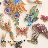 Women Brooch Extra-Large Rhinestone Peacock Animal Bird Dog Conch Enamel Pin Jacket Jewelry Accessory - Image 5