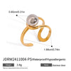 Minimalist Gold Color Plated Stainless Steel Double tone Line Hollow Steel Ball Ring Personality Statement Stackable - Image 11