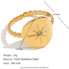 Minimalist Stainless Steel Shiny North Star Signet Ring Basic Beads Texture Band Gold Plated Index Ring - Image 7