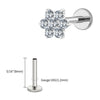 Titanium 16G Tiny Flower CZ Stud Earring Tragus Helix Rook Conch Labret Stud Flat back Cartilage Piercing - Image 17