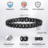 6mm/8mm/10mm Bold Cuban Chain Bracelets for Men, Black Stainless Steel Miami Curb Links Wristband, Chunky Male Boy Jewelry - Image 5