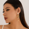 Irregular Metal Twisted Long Drop Earrings for Women Geometric Gold Color Waves Earrings Jewelry - Image 3