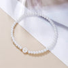 A-Z Initial Letter Bracelet for Women White Beads Round Pendant Elastic Bracelets Jewelry Mother of Pearl Charm - Image 18