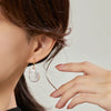 Silver Drop Earrings Baroque Shape Freshwater Pearl Earrings for Women - Image 5