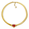 Love Heart Zircon Necklace Bracelet Dubai Cuban Chain Jewelry Set For Women Stainless Steel Gold Color Plated - Image 13
