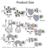 Cute Cubic Zirconia Screw Back Stud Earrings 316L Stainless Steel 20G - Image 3