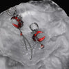 Red Moon Gem Asymmetric Earrings Personality Hip-pop Gothic Dark Ear Pendants Tassel Chain Eardrop Ear Buckle Jewelry Accessory - Image 5