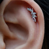 1PC Dainty Cubic Zirconia Flat Back Cartilage Earrings Helix Tragus Standard Lobe Flat Multiple Piercing Earring Women's Jewelry - Image 2