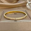 Glossy Rhinestone Stainless Steel Bangles Bracelets for Women Gold Silver Color Stacked Cuff Bracelet Jewelry Gifts - Image 6