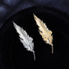 Retro Metal Feather Leaf Brooch Men Suit Shirt Lapel Pin Corsage Dress Badge Brooches for Women Jewelry Accessories - Image 1