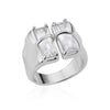 Geometric Zircon Open Ring for Women Stainless Steel Rhinestone Crystal Ring Wedding Jewelry - Image 7