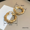 Aesthetic Twist Hoop Earrings for Women Gold Color Ear Loops Modern Lady's Daily Wear Statement Jewelry - Image 6