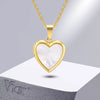 Women Locket Necklaces, Openable Heart Pendants, Stainless Steel Shell Photo Frame Necklace - Image 1